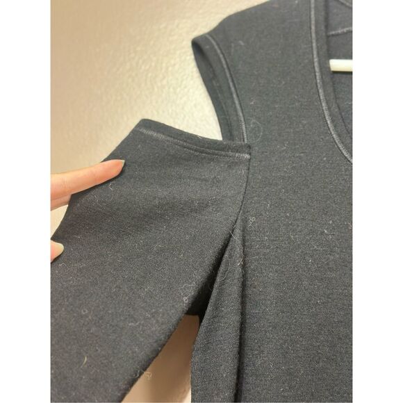 Helmut Lang Ribbed Shoulder Cutout Gothcore Punk Mini Dress Women's Large - Picture 3 of 10